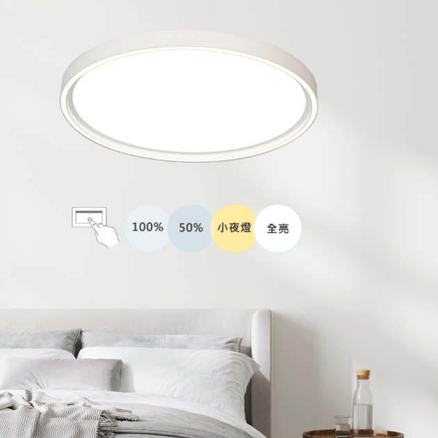 雪晴全光譜壁切 LED 吸頂燈｜調光調色｜舒適多功能照明